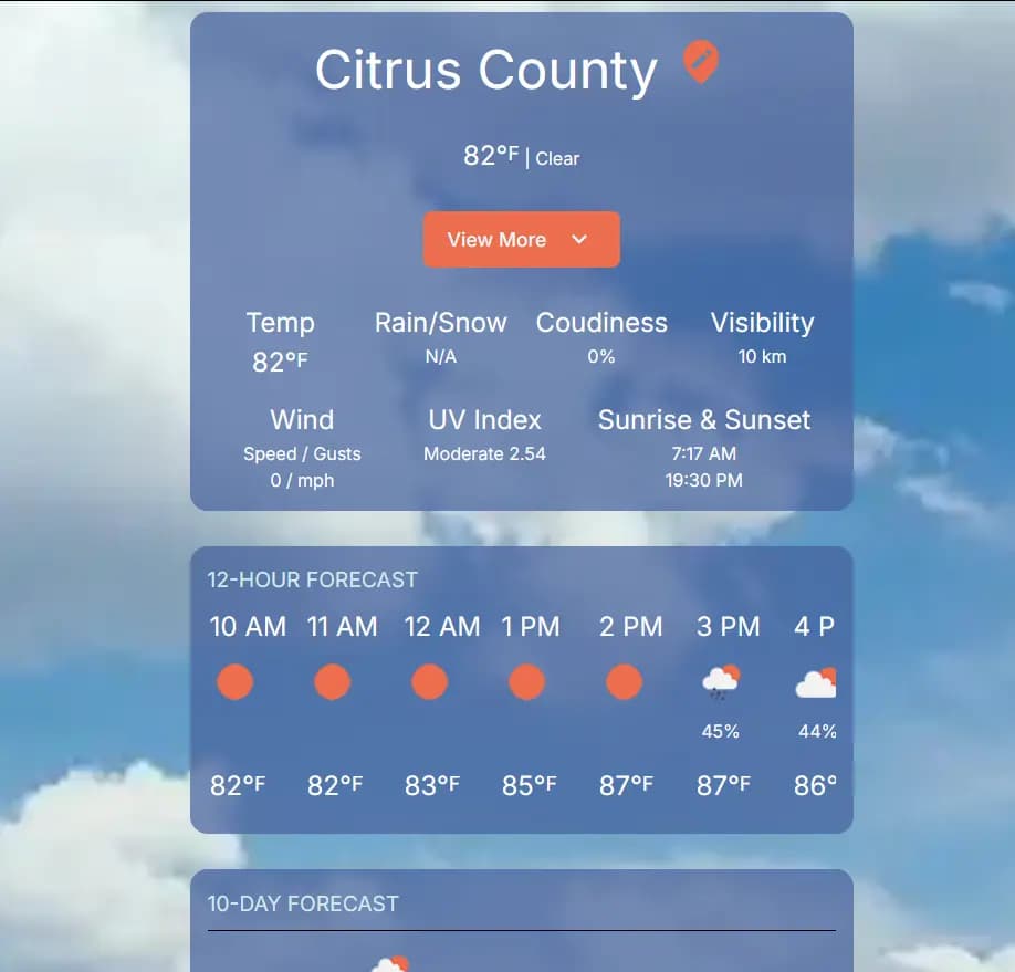 Preview of the Weather App