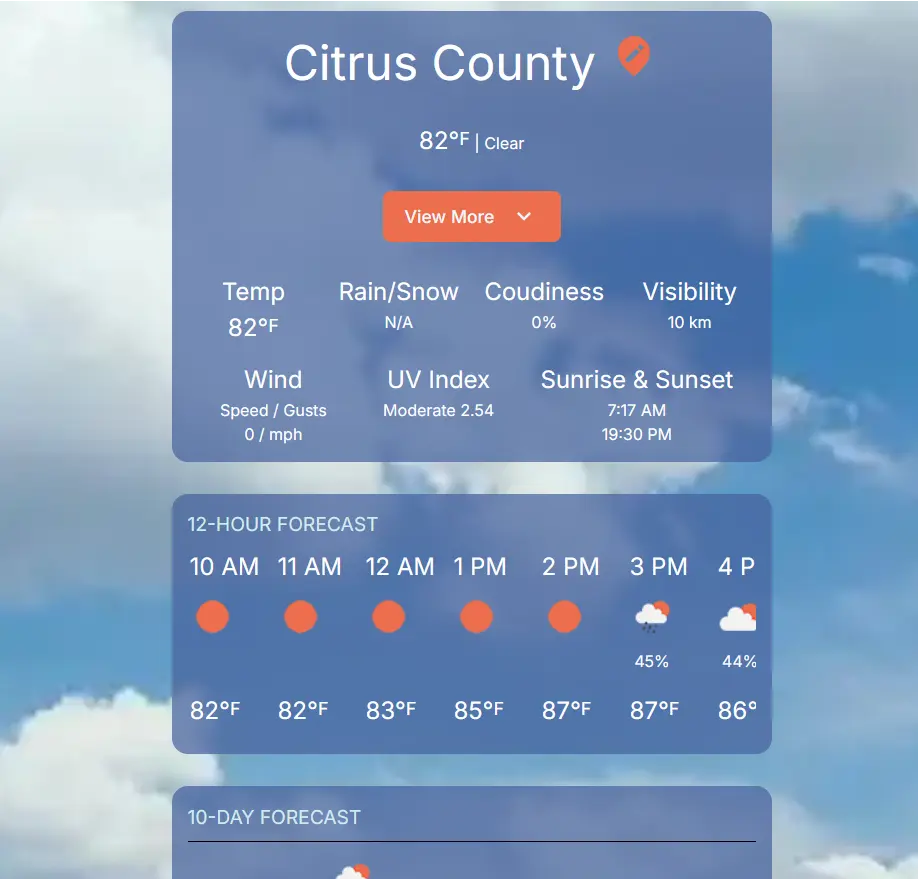 Preview of the Weather App